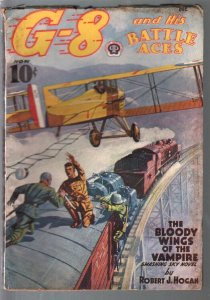 G-8 and His battle Aces 12/1938-Hero pulp-Bloody Wings Of Vampire-VG