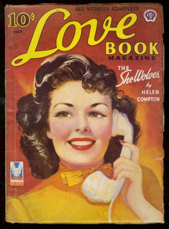 LOVE BOOK MAY 1953-SHE WOLVES-HELEN COMPTON-PIN UP PULP VG