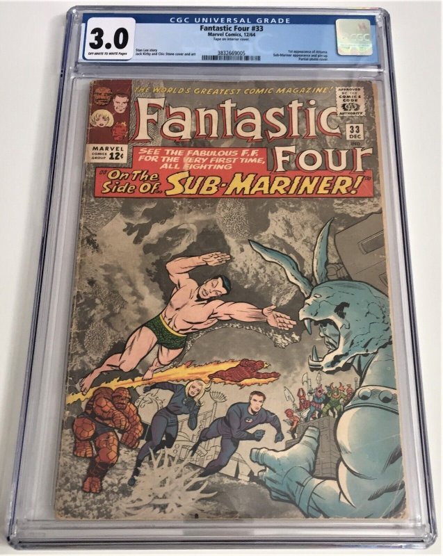 Fantastic Four #33 (1964) CGC 3.0 ~ 1st App of ATTUMA! [SBD-01]