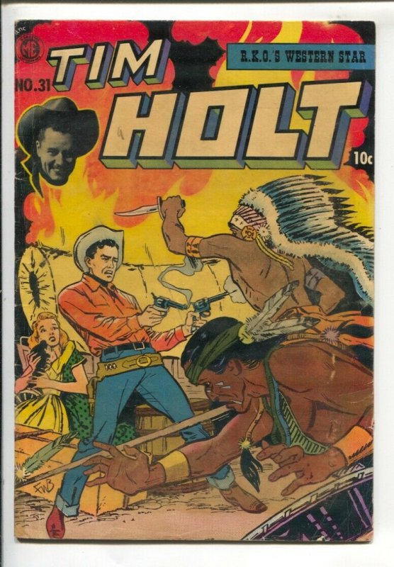 Tim Holt #31 1952-ME-Ghost Rider-Indian attack-Red Mask-Whip Woman-Man of 100...