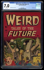 Weird Tales of the Future #2 CGC FN/VF 7.0 Classic Basil Wolverton Cover + Art!
