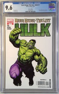 DARK REIGN THE LIST THE HULK B CGC 9.6 1:100 FRANK CHO VARIANT (SLAB GRADE)