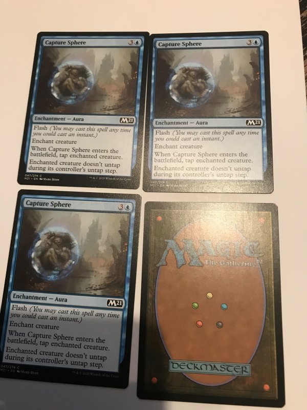 4 CAPTURE SPHERE : Magic the Gathering MTG card; Core 2021, NM; Blue playset