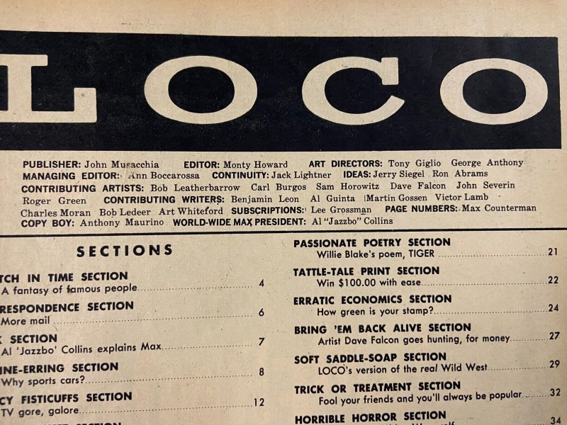 LOCO HUMOR MAGAZINE #2 1958 JOHN SEVERIN ART