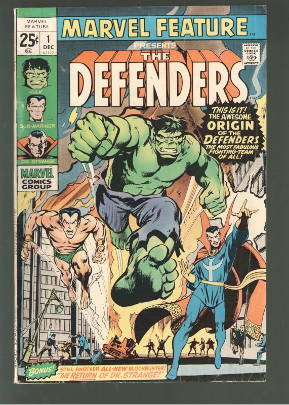 MARVEL FEATURE 1;VG+ TAKE 30% OFF!;1st APPEARANCE DEFENDERS.OUR BIGGEST SALE!!