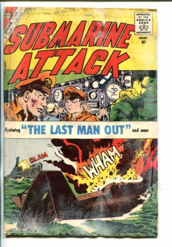 SUBMARINE ATTACK  #3-1950'S-CHARLTON -ERROR COMIC-JUST MARRIED-fr