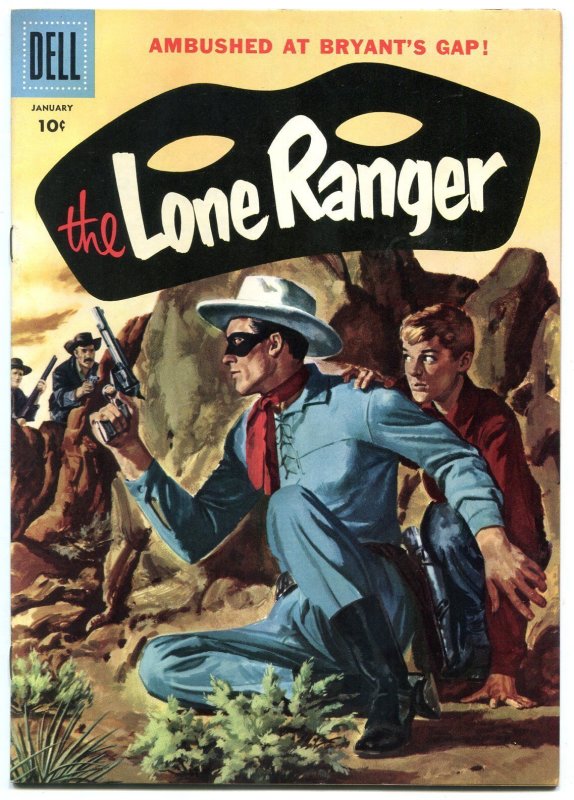 Lone Ranger #103 1957-Dell-painted cover-Ambush At Bryant's Gap VF