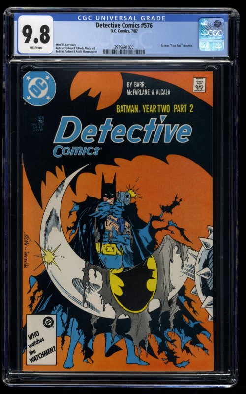 Detective Comics #576 CGC NM/M 9.8 White Pages Year Two Part 2 McFarlane!