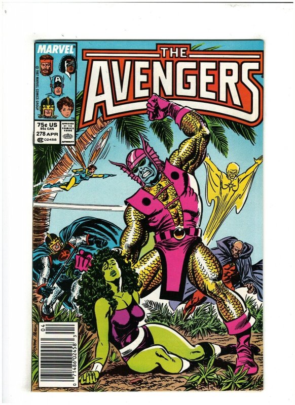 Avengers #278 VF- 7.5 Newsstand Marvel Comics 1987 She-Hulk vs. Attuma 