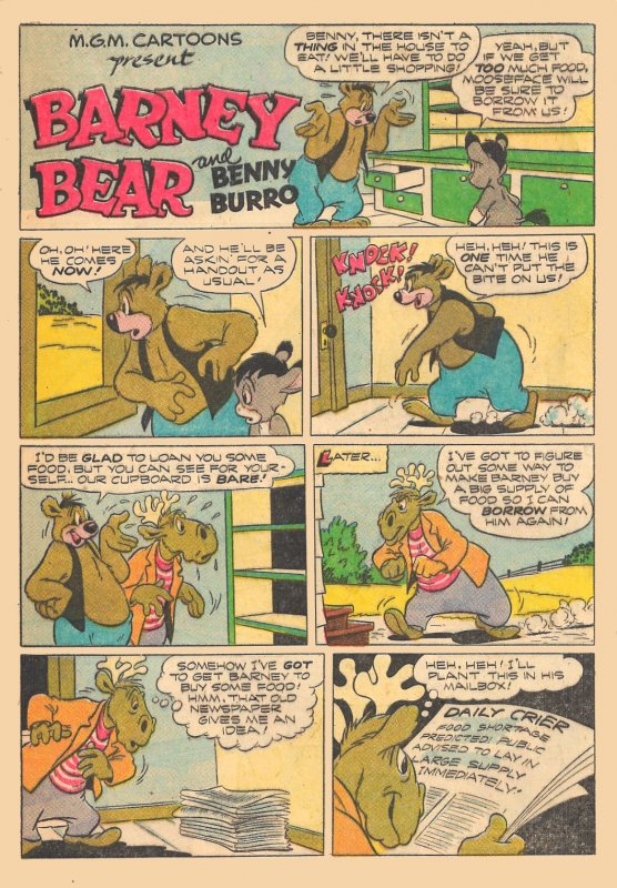 2 TOM AND JERRY COMICS #91 & 92 (1952) 7.0 FN/VF  Barney Bear & Benny Burro too!