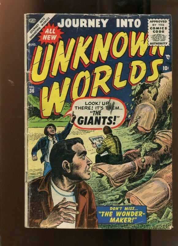 JOURNEY INTO UNKNOWN WORLDS #36 (4.0) THE GIANTS! 1955