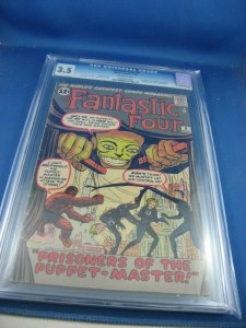 FANTASTIC FOUR 8 CGC 3.5 EARLY ISSUE PUPPET MASTER 1962