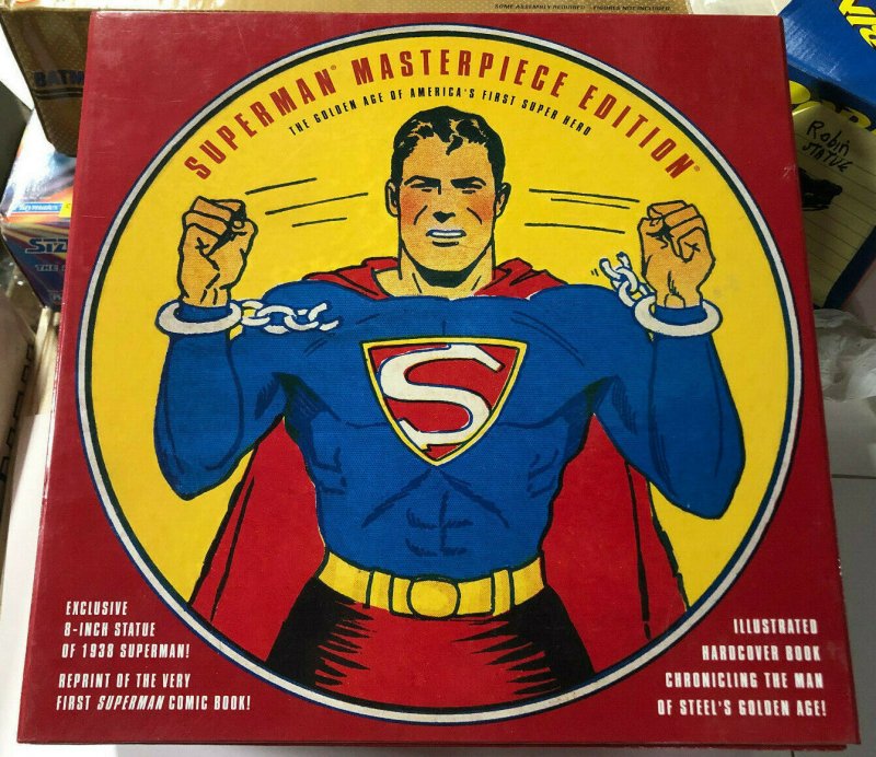 SUPERMAN MASTERPIECE EDITION (1999)- Illustrated HC Book, 8” Statue, Reprint #1 