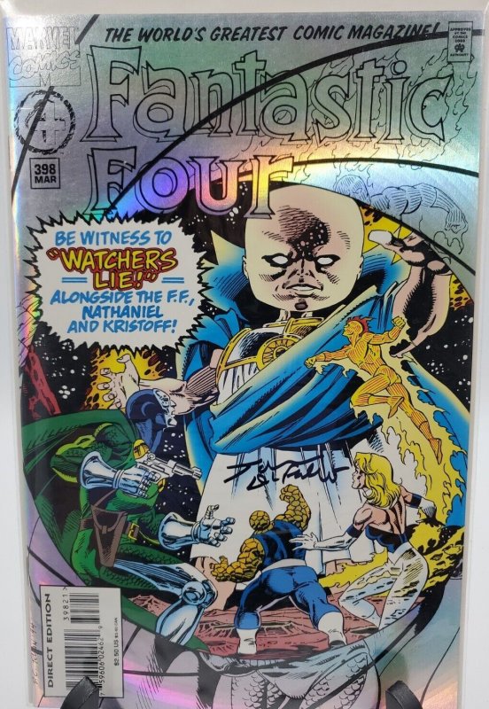 Fantastic Four #398 Mar 1995 Marvel Watchers Lie! Signed by Tom Defalco Comic 