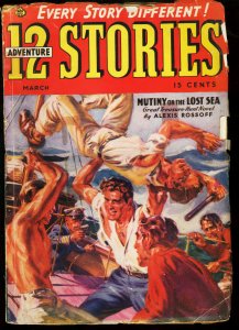 12 ADVENTURE STORIES 1939 MAR SAUNDERS COVER MUTINY ACE VG 