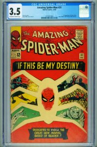 AMAZING SPIDER-MAN #31 CGC 3.5 1965 1st Gwen Stacy SILVER-AGE 3757631004