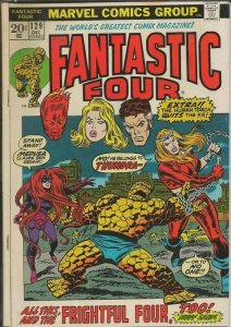 Fantastic Four #129 ORIGINAL Vintage 1972 Marvel Comics 1st Thundra
