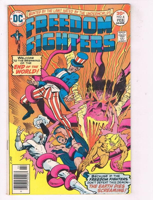 Freedom Fighters #6 FN/VF DC Comics Bronze Age Comic Book Feb 1976 DE39 AD12