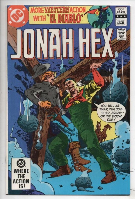 JONAH HEX #58, NM-, Catfish Pond, Ayers, De Zuniga, Diablo,1977 1982 DC