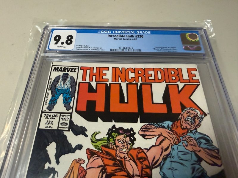 Incredible Hulk # 330 CGC Graded 9.8 Marvel Comic Book Todd McFarlane Art JH30