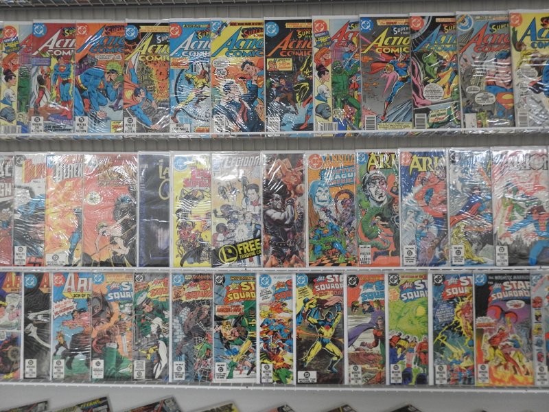 Huge Lot 130+ Comics W/ Superman, Batman, All Star Squadron+ Avg Fine Condition!