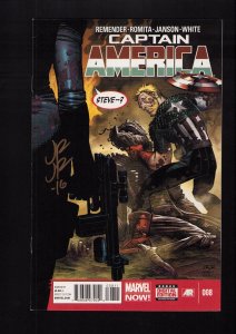 Captain America #8 - SIGNED BY JOHN ROMITA JR.! (9.0) 2013