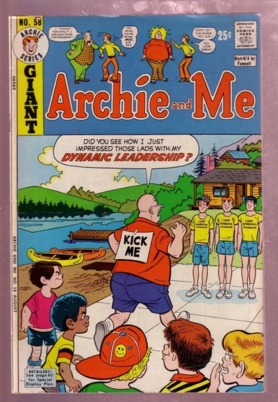 ARCHIE AND ME #58 1973 MR WEATHERBEE PRANK  COVER VG/FN