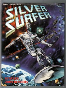 Silver Surfer Marvel Graphic Novel 1988-hardback book with DJ-Stan Lee-Buscem...