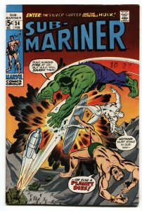 SUB-MARINER #34-1971-MARVEL-pre-defenders issue-NICE VF