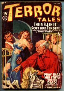 Terror Tales 1/1940-bound woman-skeleton-weird menace pulp magazine