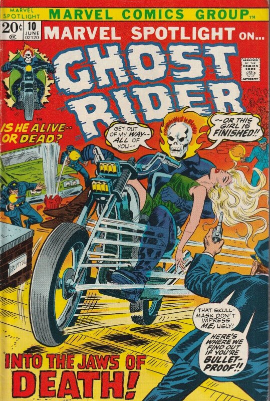 Marvel Spotlight On Ghost Rider # 10 FN/VF Marvel 1973 6th App  Ghost Rider [V1]