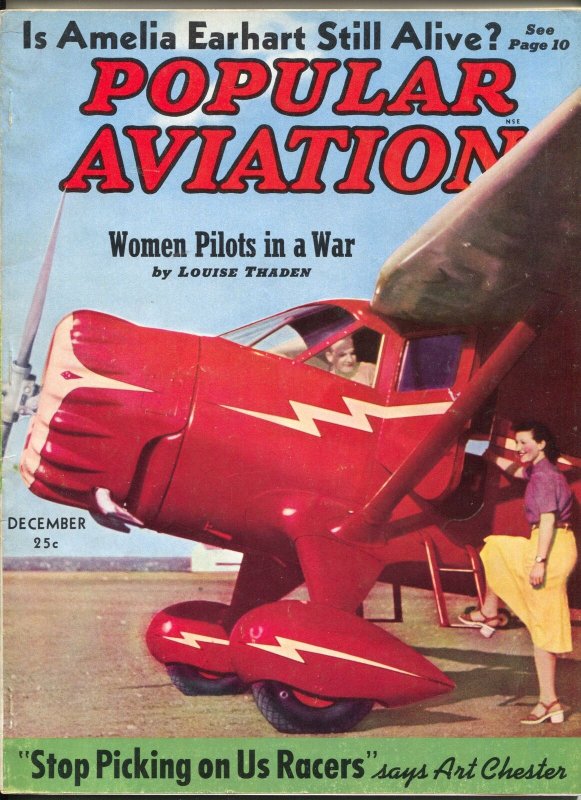 Popular Aviation 12/1939-photo cover-Amelia Earhart-warplanes-FN