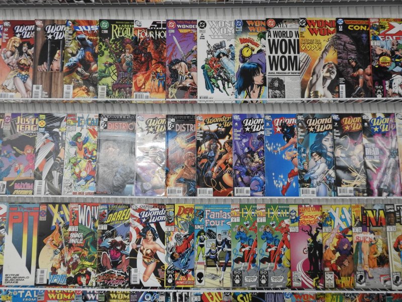 Huge Lot of 180+ Comics W/ Wonder Woman, Wolverine, Superman Avg. VF- Condition!