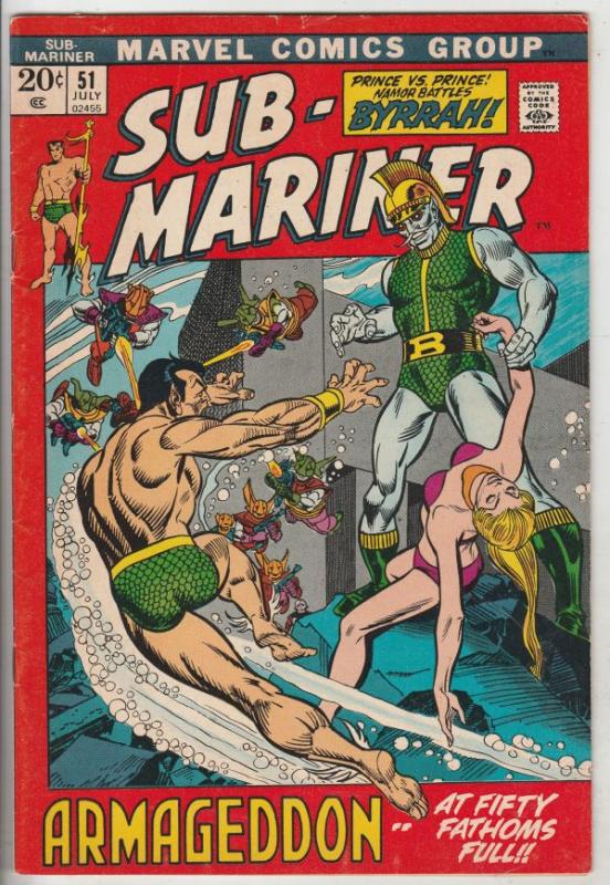 Sub-Mariner #51 (Jul-72) VF- High-Grade Sub-Mariner (Prince Namor)