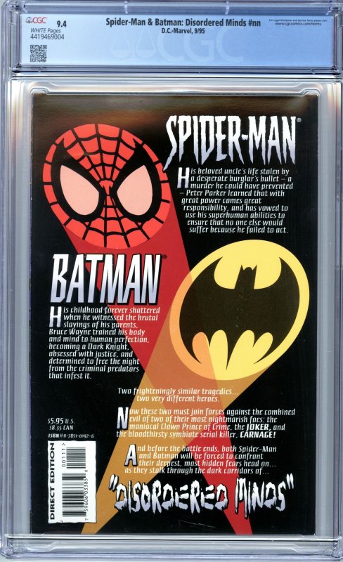 Spider-Man and Batman Disordered Minds (1995) CGC 9.4 NM