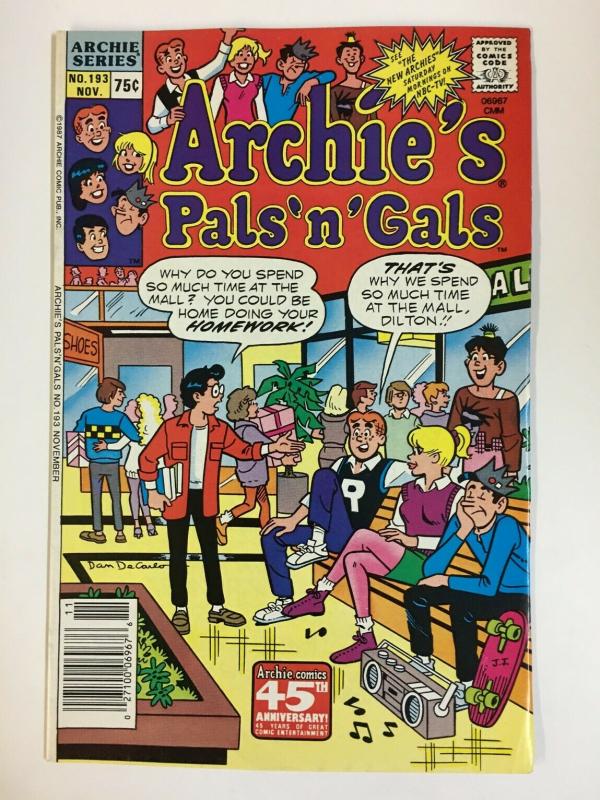 ARCHIES PALS & GALS (1952-    )193 VF-NM  Nov 1987 COMICS BOOK