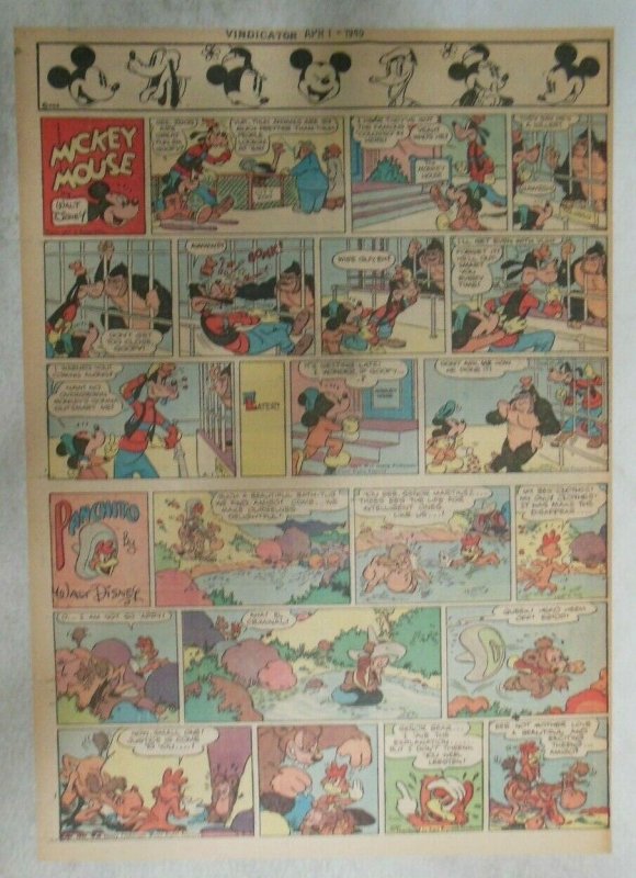 Mickey Mouse Sunday Page by Walt Disney from 4/1/1945 Tabloid Page Size