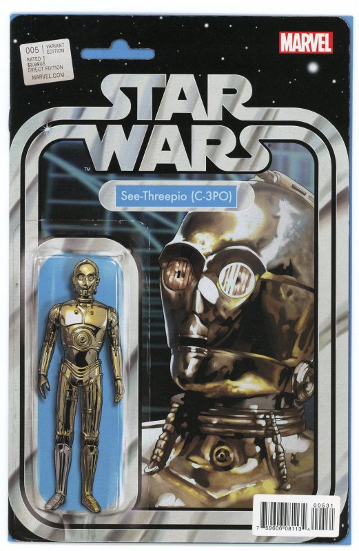 Star Wars #5 John Tyler Christopher C-3PO Action Figure Variant NM