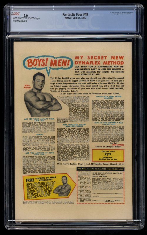 Fantastic Four #49 CGC VF/NM 9.0 2nd Silver Surfer 1st Full Galactus!