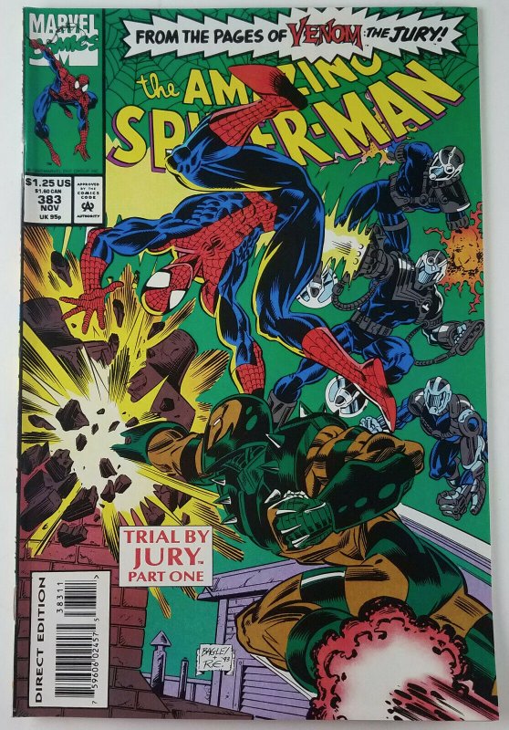 (3x) The Amazing Spider-Man: TRIAL BY JURY #383, #384, #385 Full Set Marvel 1994