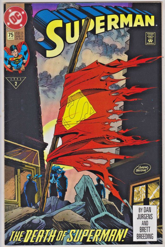 SUPERMAN#75 NM 1992 FIRST PRINT DC COMICS 