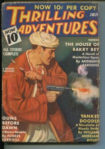 THRILLING ADVENTURES 07/1936-ACE JORDAN-HARD BOILED-PULP-EGYPTOLOGY-vg minus