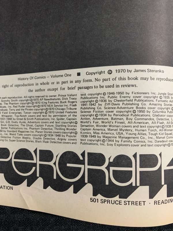 1970 STERANKO HISTORY OF COMICS 1 Supergraphics VG+ 4.5 1st Printing