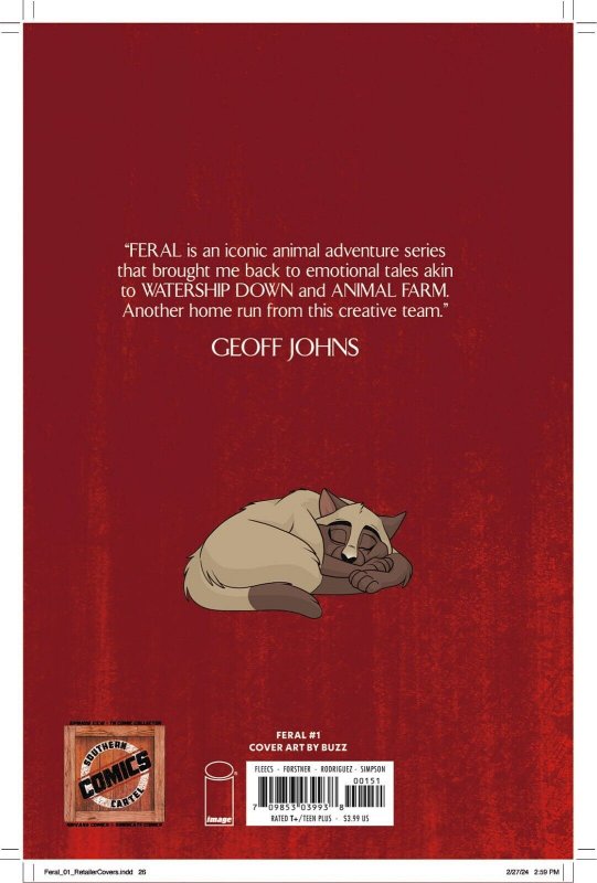 Feral #1 SCC Store Exclusive Cover By Buzz Image Comics 2024