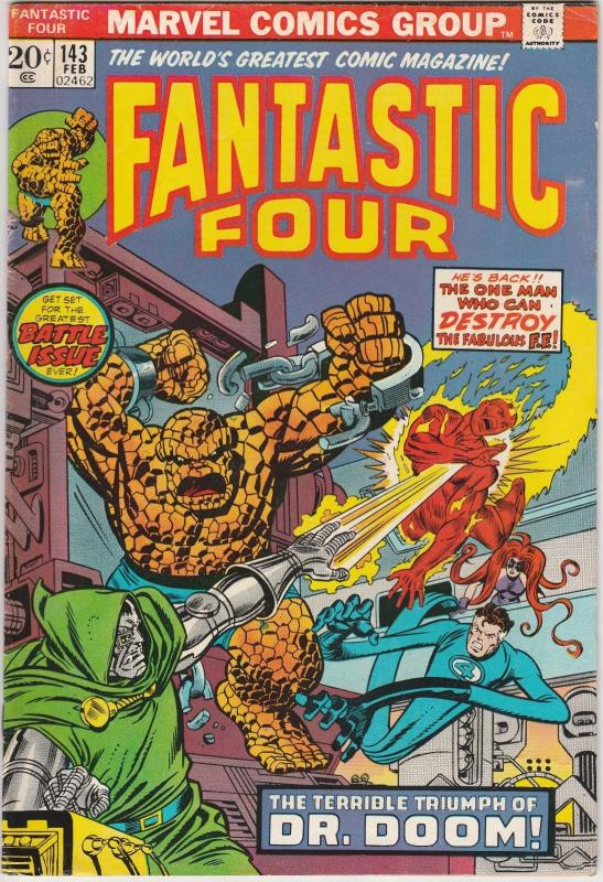 5 Fantastic Four Marvel Comic Books # 138 143 144 146 147 Thing Human Torch WM5