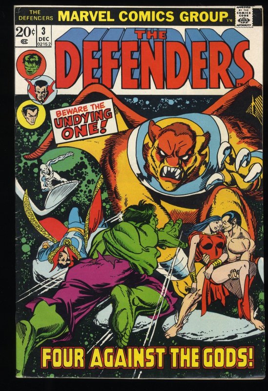 Defenders #3 Nameless One Silver Surfer Hulk Appearance! 1972!