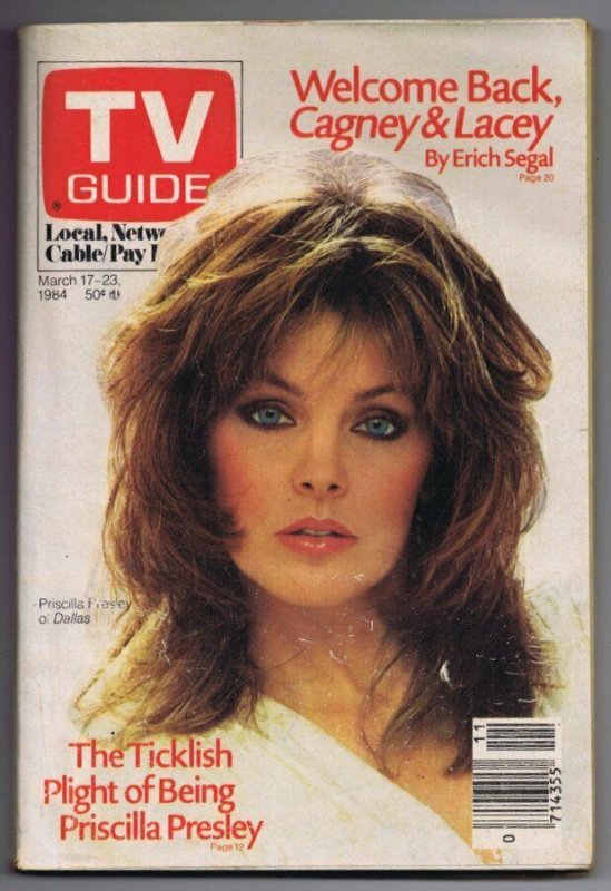 ORIGINAL Vintage TV Guide March 17 1984 No Label Priscilla Presley 