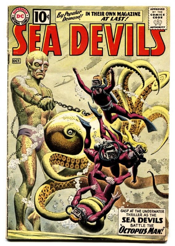 SEA DEVILS #1 DC-First issue-comic-1961-GREY TONE COVER-RUSS HEATH