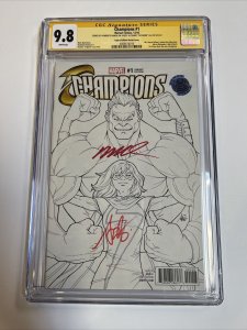 Champions (2016) # 1 (CGC SS 9.8) Signed By Artgem & Ramos | Sketch Cover