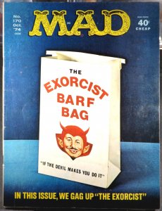 MAD MAGAZINE #170 FN+ October 1974 EC Comics Exorcist Papillon Parodies